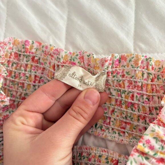 Altar'd State Peach Pink Floral Flowy Jonnie Skirt Juniors Size Medium - Picture 2 of 6